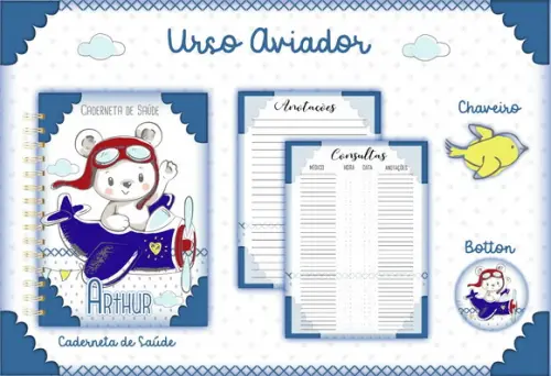 Arquivo Digital - Caderneta de Vacina - Urso Aviador 04
