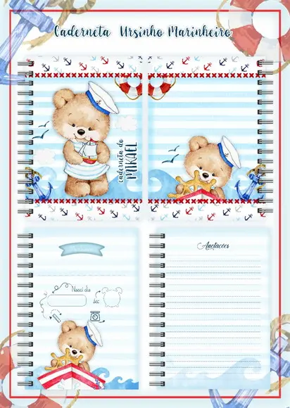 Arquivo Digital - Caderneta de Vacina - Urso Marinheiro 02