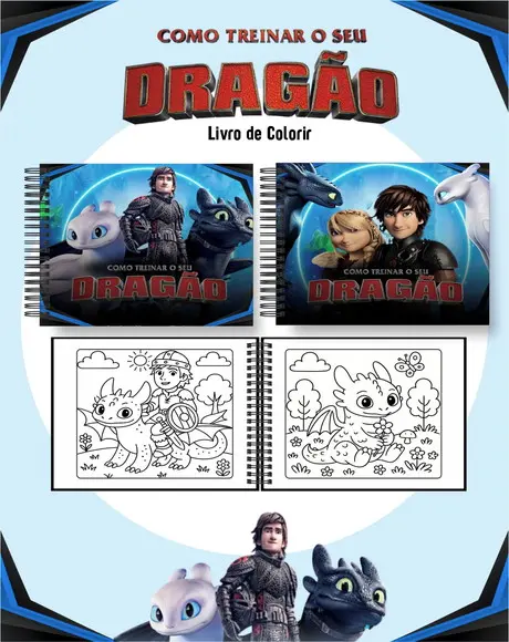 Arquivo Digital - Coloring Book - Como Treinar Seu Dragao