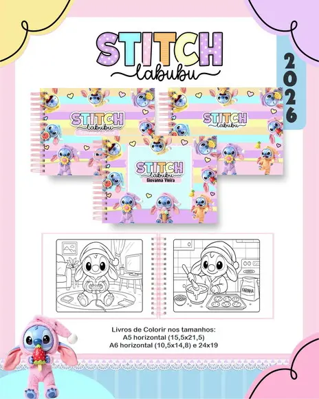 Arquivo Digital - Coloring Book - Stitch Labubu