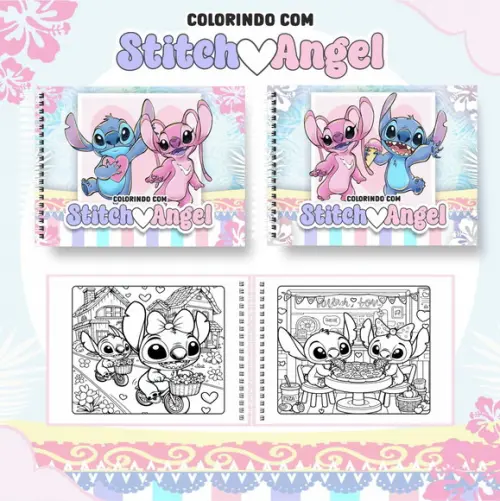 Arquivo Digital - Coloring Book - Stitch e Angel 02