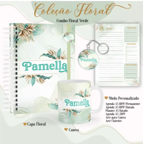 Arquivo Digital - Combo Agenda Floral Verde- 2023