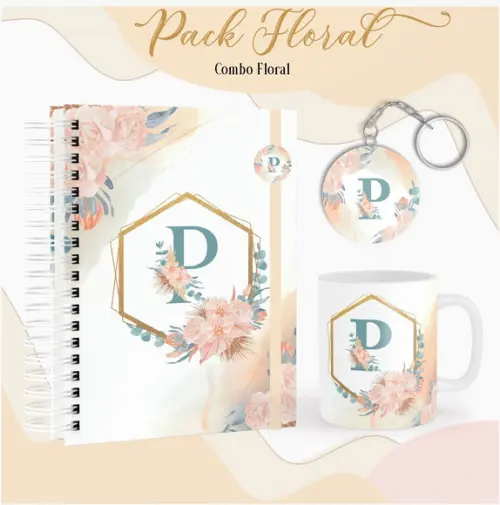 Arquivo Digital - Combo Capa Floral Salmao