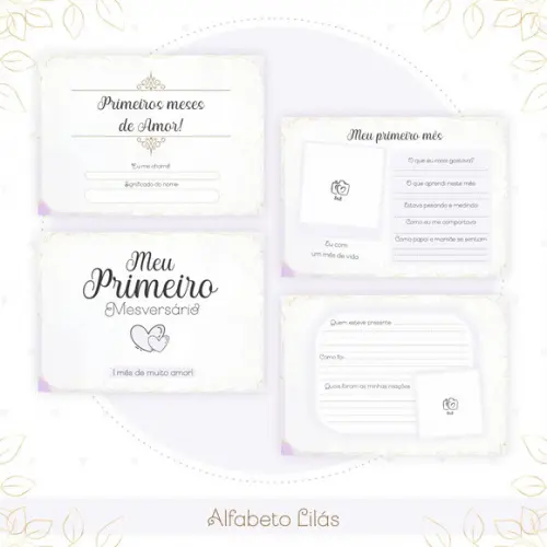 Arquivo Digital - Kit Maternidade - Alfabeto Lilas