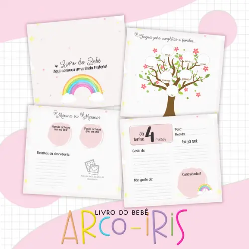 Arquivo Digital - Kit Maternidade - Arco Iris Menina 04