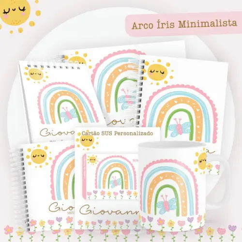 Arquivo Digital - Kit Maternidade - Arco Iris Minimalista