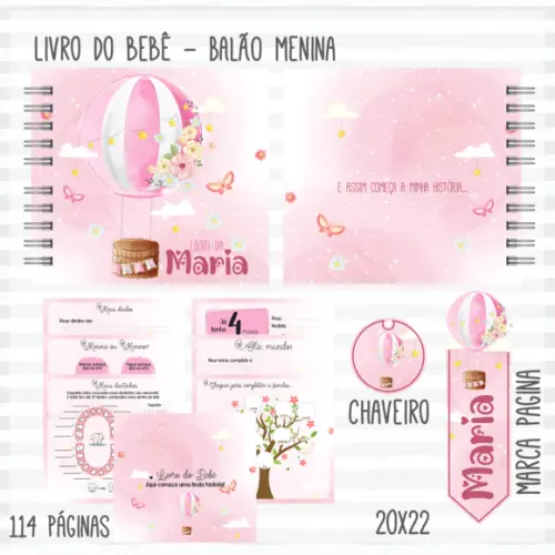 Arquivo Digital - Kit Maternidade - Balão Menina 01