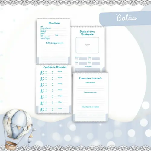 Arquivo Digital - Kit Maternidade - Balão Menino