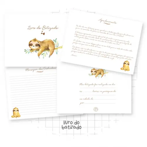 Arquivo Digital - Kit Maternidade - Bicho Preguiça