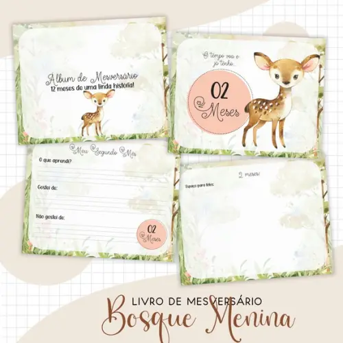 Arquivo Digital - Kit Maternidade - Bosque Menina 01