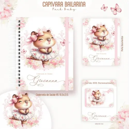 Arquivo Digital - Kit Maternidade - Capivara Bailarina
