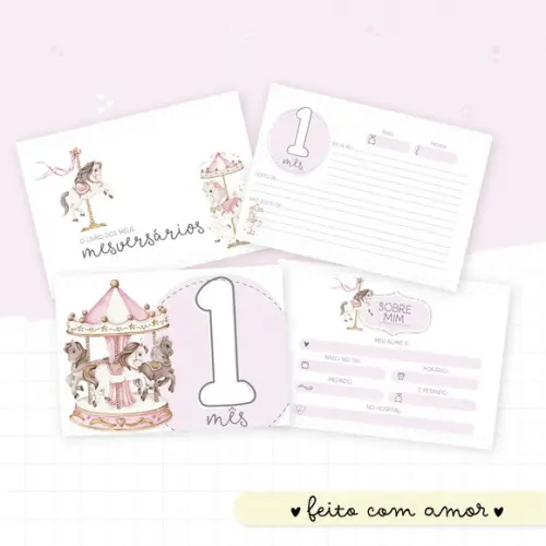Arquivo Digital - Kit Maternidade - Carrossel Menina 04