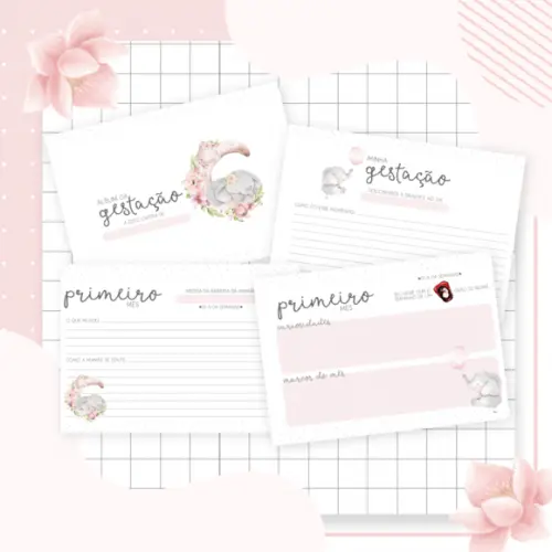 Arquivo Digital - Kit Maternidade - Elefante Menina 03