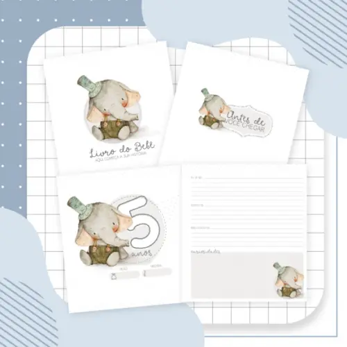 Arquivo Digital - Kit Maternidade - Elefante Vintage 03