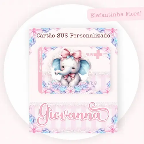 Arquivo Digital - Kit Maternidade - Elefantinha Floral