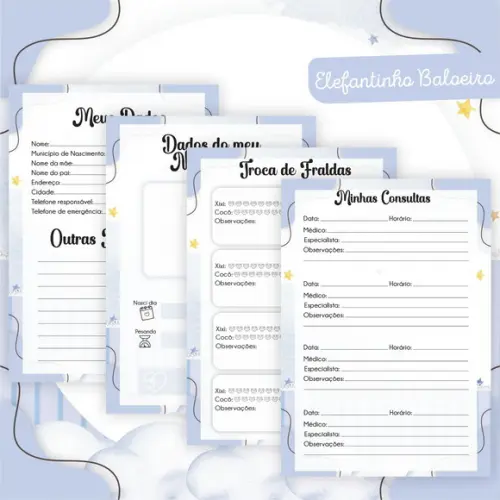 Arquivo Digital - Kit Maternidade - Elefantinho Baloeiro