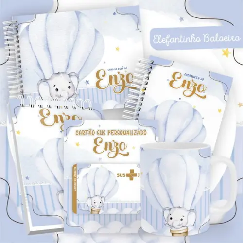 Arquivo Digital - Kit Maternidade - Elefantinho Baloeiro