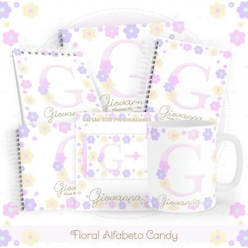 Arquivo Digital - Kit Maternidade - Floral Alfabeto Candy