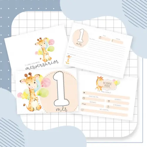 Arquivo Digital - Kit Maternidade - Girafa Aquarela 03