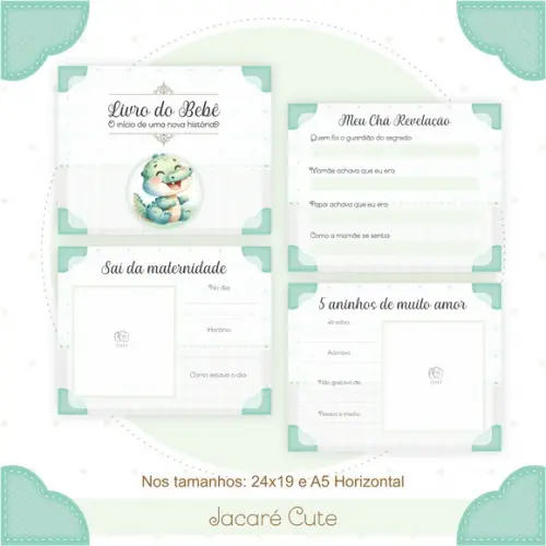 Arquivo Digital - Kit Maternidade - Jacare Cute