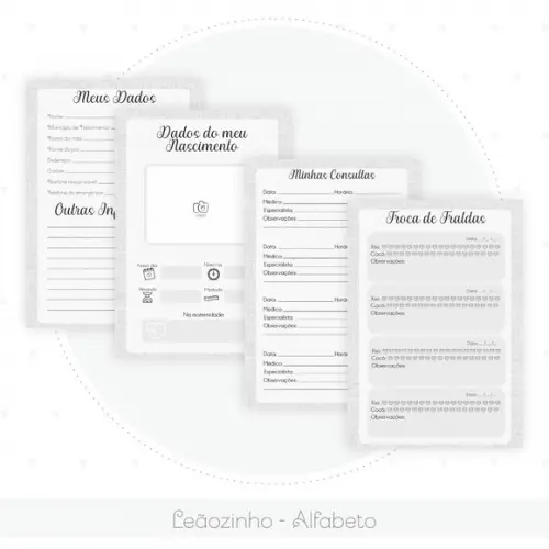 Arquivo Digital - Kit Maternidade - Leaozinho Alfabeto