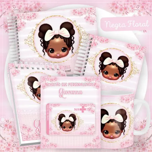 Arquivo Digital - Kit Maternidade - Negra Floral