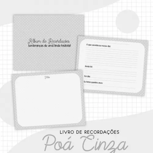 Arquivo Digital - Kit Maternidade - Poá Cinza