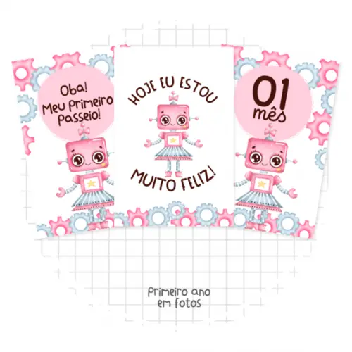 Arquivo Digital - Kit Maternidade - Robô Menina