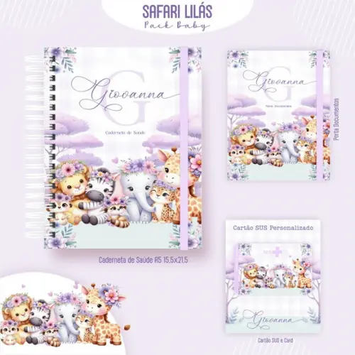 Arquivo Digital - Kit Maternidade - Safari Lilas