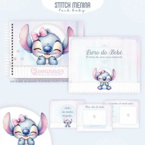 Arquivo Digital - Kit Maternidade - Stitch Menina