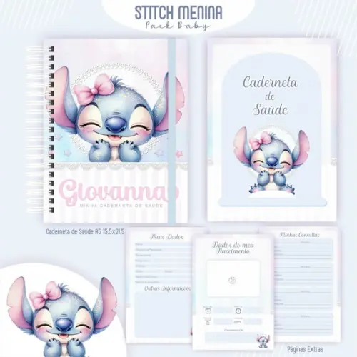 Arquivo Digital - Kit Maternidade - Stitch Menina