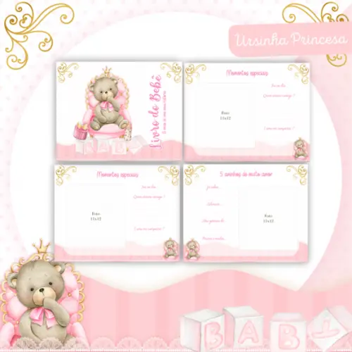 Arquivo Digital - Kit Maternidade - Ursinha Princesa 03