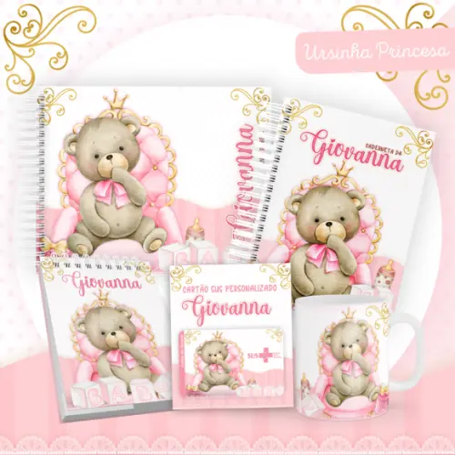 Arquivo Digital - Kit Maternidade - Ursinha Princesa 03