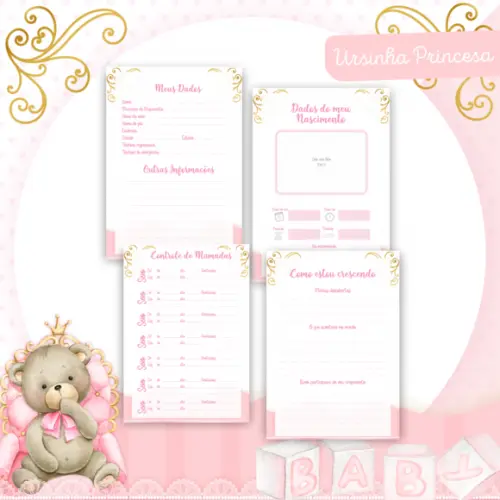 Arquivo Digital - Kit Maternidade - Ursinha Princesa 03