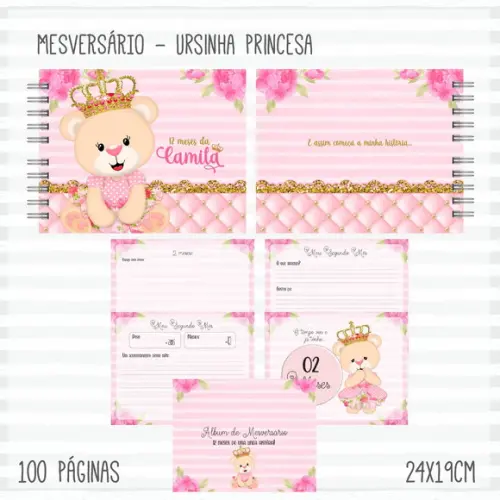Arquivo Digital - Kit Maternidade - Ursinha Princesa Combo