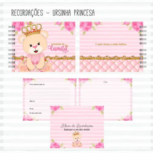Arquivo Digital - Kit Maternidade - Ursinha Princesa Combo