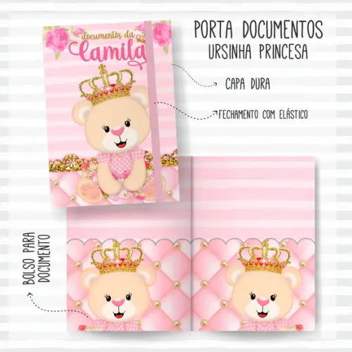 Arquivo Digital - Kit Maternidade - Ursinha Princesa Combo