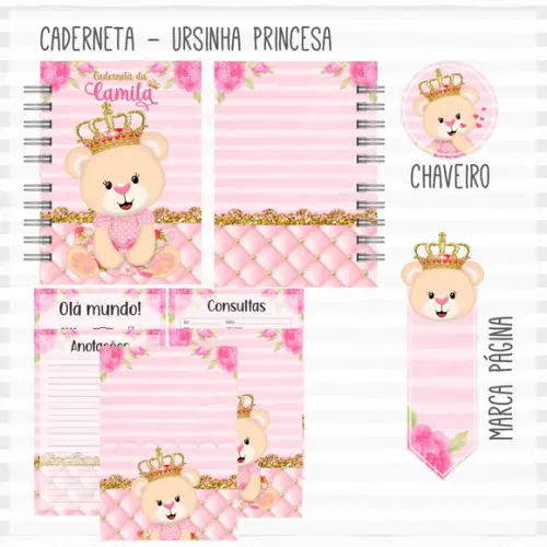 Arquivo Digital - Kit Maternidade - Ursinha Princesa Combo
