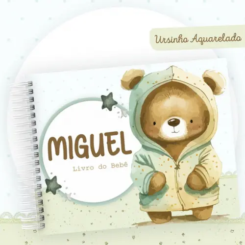 Arquivo Digital - Kit Maternidade - Ursinho Aquarelado