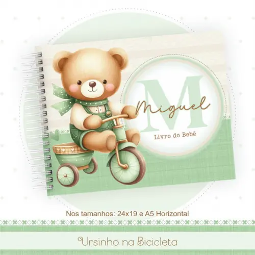 Arquivo Digital - Kit Maternidade - Ursinho Bicicleta