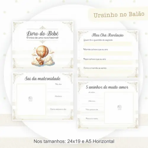 Arquivo Digital - Kit Maternidade - Ursinho no Balao