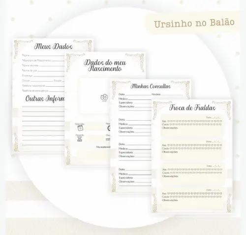 Arquivo Digital - Kit Maternidade - Ursinho no Balao
