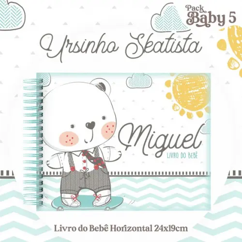 Arquivo Digital - Kit Maternidade - Ursinho Skatista
