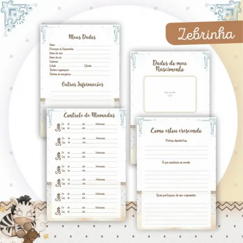 Arquivo Digital - Kit Maternidade - Zebrinha