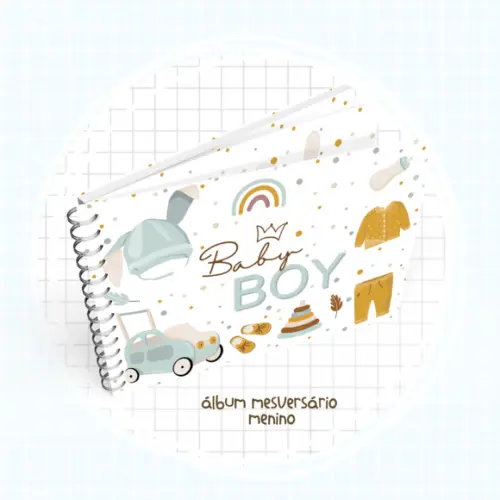 Arquivo Digital - Livro do Bebê - Album Mesversario Menino