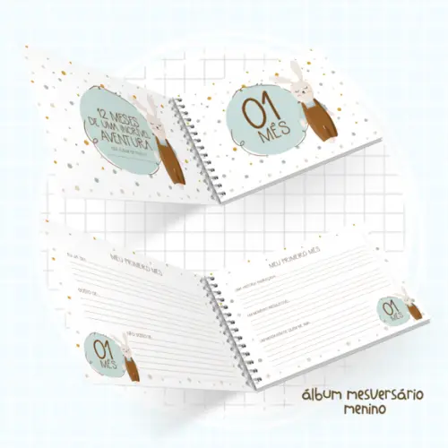 Arquivo Digital - Livro do Bebê - Album Mesversario Menino