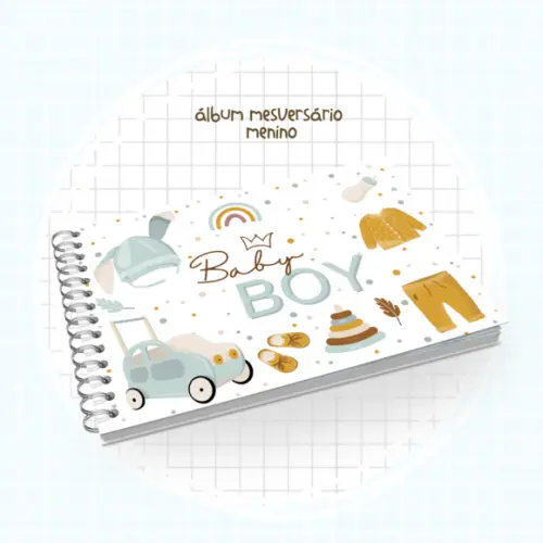 Arquivo Digital - Livro do Bebê - Album Mesversario Menino