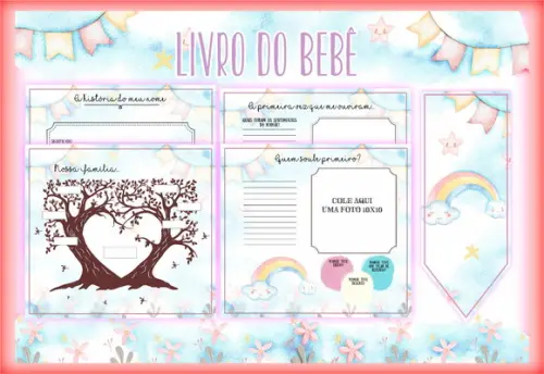 Arquivo Digital - Livro do Bebê - Arco Iris Aquarela