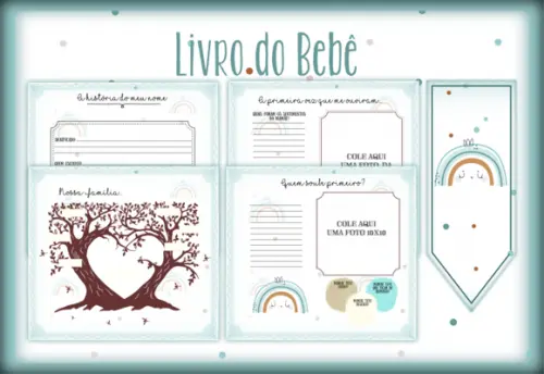 Arquivo Digital - Livro do Bebe - Arco Iris Minimalista Boy