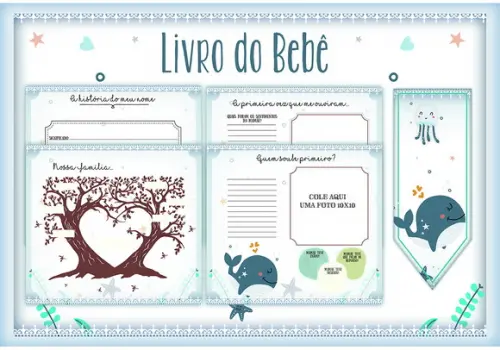Arquivo Digital - Livro do Bebê - Baleia Minimalista